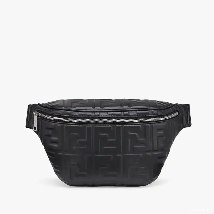 HOT Nappa Leather Fendi In Black FF Bag Belt Motif 0503